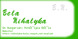 bela mihalyka business card